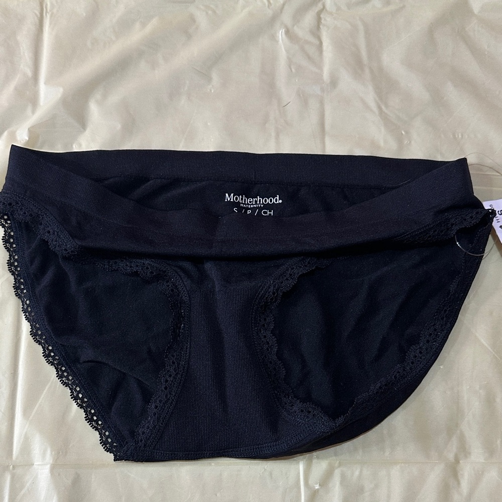 Motherhood Black Maternity Briefs with Lace Detail size small